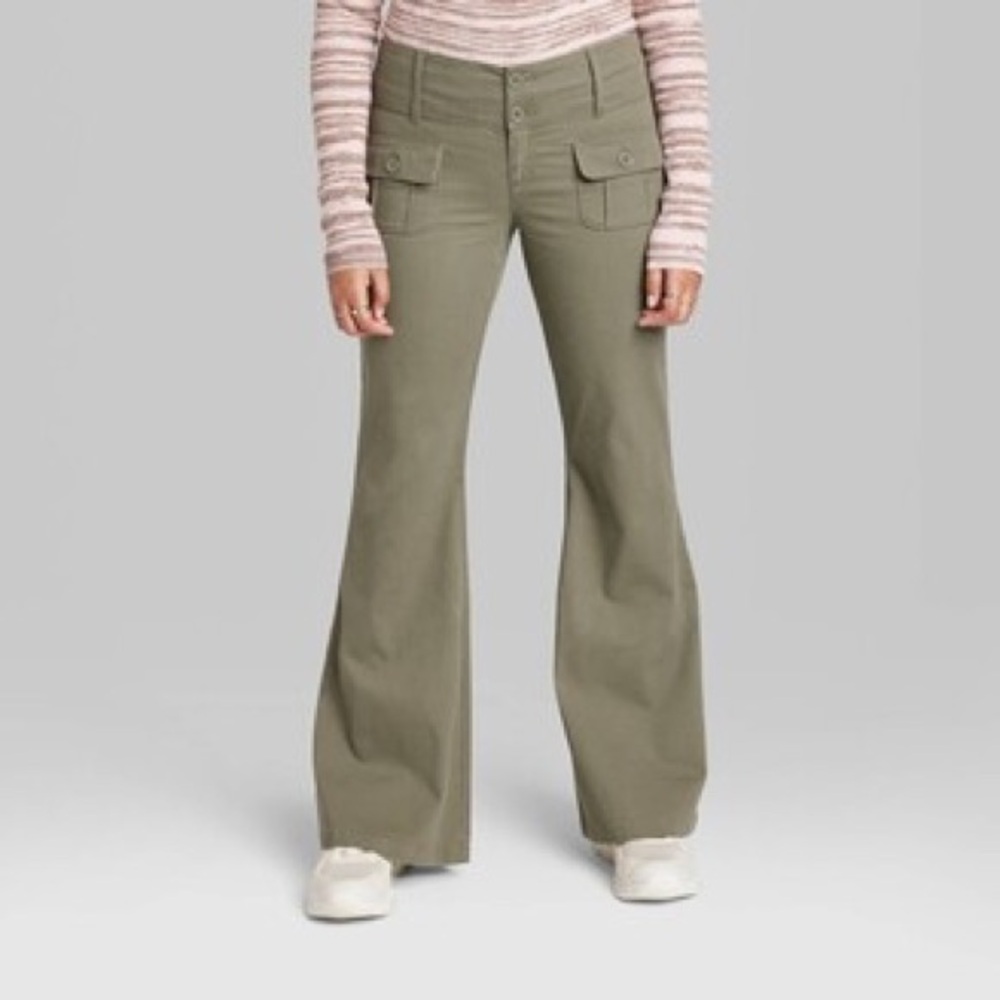 Wild fable low rise chino Olive Green Flared Pants size 10